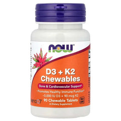 NOW Foods, D3 + K2 Chewables, 90 Chewables Tablets