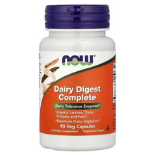 NOW Foods Dairy Digest Complete veg capsule bottle with purple cap