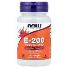 Vitamin E supplement bottle with purple cap and orange E-200 label