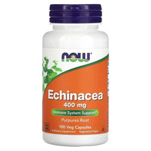 NOW Echinacea 400 mg veg capsule bottle with purple cap, front label