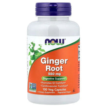 Ginger Root 550 mg supplement bottle with front label and 100 veg capsules