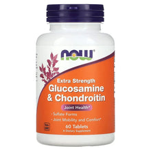 NOW Foods glucosamine & chondroitin supplement bottle, extra strength, 60 tablets
