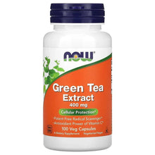 Green Tea Extract bottle front label, 400 mg, 100 veg capsules
