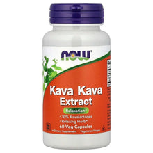 Kava supplement bottle with purple cap and orange label for 120 veg capsules