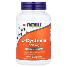 NOW L-Cysteine supplement bottle, 500 mg, 90 veg capsules, purple cap