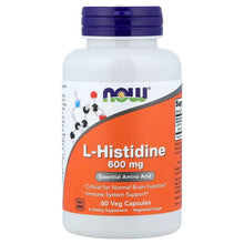 NOW Foods L-Histidine 600 mg bottle with purple cap, front label
