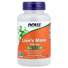 Lion's Mane supplement bottle, 500 mg vegetarian capsules