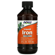 NOW Liquid Iron 18 mg bottle with black cap and front label