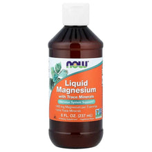 NOW Liquid Magnesium bottle with Trace Minerals, 8 fl oz label