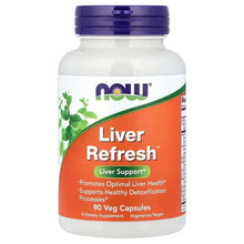 NOW Foods Liver Refresh veg capsules bottle with orange label and blue cap