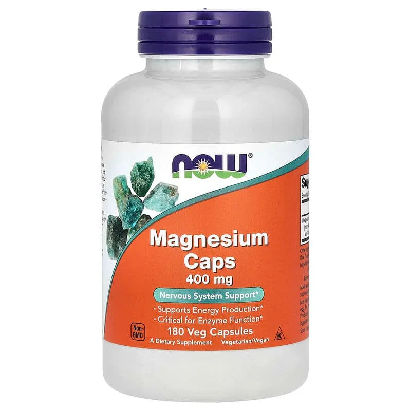 NOW Foods, Magnesium Caps, 400 mg, 180 Veg Capsules - USA MEGA SHOP