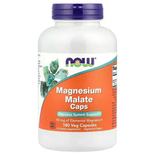 Magnesium Malate supplement bottle with dark blue cap and orange front label