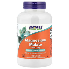 NOW Foods, Magnesium Malate, 1,000 mg, 180 Tablets - USA MEGA SHOP