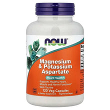 Magnesium and potassium supplement bottle with taurine, 120 vegetarian capsules, front label