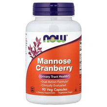 Mannose cranberry supplement bottle with purple cap and front label
