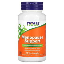Menopause Support supplement bottle with purple cap and orange front label
