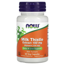NOW Foods Milk Thistle Extract with Turmeric veg capsule bottle, 60 count