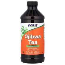Herbal tea concentrate bottle with Ojibwa Tea label, 16 fl oz