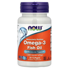 Omega-3 fish oil bottle with purple cap, front label