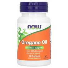 Oregano oil softgels bottle with blue cap and front label