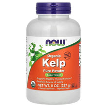 Organic kelp pure powder supplement bottle, purple cap, front label