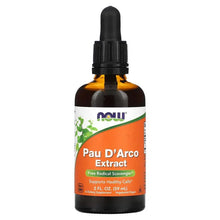 Pau D'Arco extract glass bottle with black dropper, orange label, 2 fl oz
