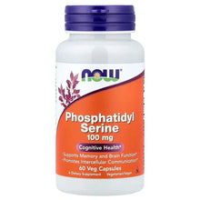 Phosphatidyl serine veg capsules supplement bottle with purple cap, 60-count orange label