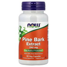 Pine bark extract supplement bottle with purple cap and label, 240 mg veg capsules