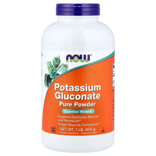 Potassium gluconate pure powder supplement bottle with purple cap, 1 lb
