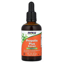 Propolis Plus Extract bottle with black dropper and orange front label