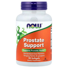 NOW Prostate Support supplement bottle with orange label, purple cap, 90 softgels