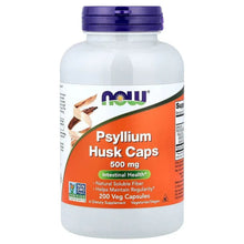 NOW Psyllium Husk Caps 500 mg bottle, blue cap, front label visible