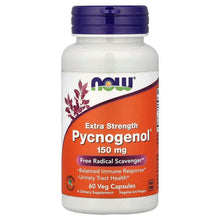 Pycnogenol supplement bottle with purple cap and orange label, 60 veg capsules