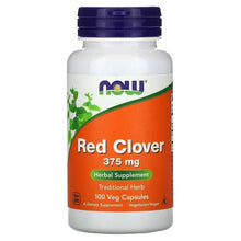 NOW Red Clover 375 mg supplement bottle with dark cap