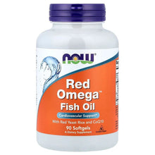 Fish oil softgels bottle, Red Omega front label with 90 softgels