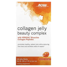 Collagen jelly beauty complex box front, sweet orange flavor, Verisol collage peptides