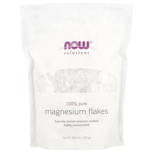 Magnesium flakes pouch with NOW Solutions branding and pure magnesium flakes label