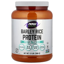 Barley rice protein powder jar with front label and red cap