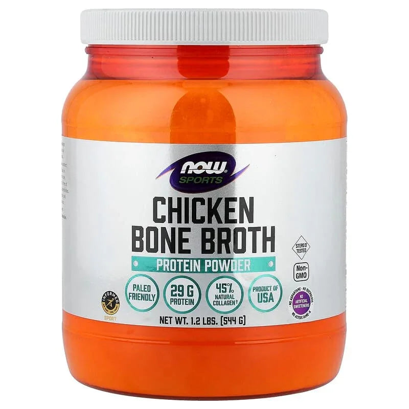 NOW Foods, Sports, Chicken Bone Broth Protein Powder, 1.2 lbs (544 g)