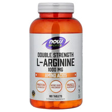 L-Arginine supplement bottle, orange cap, 180 tablets