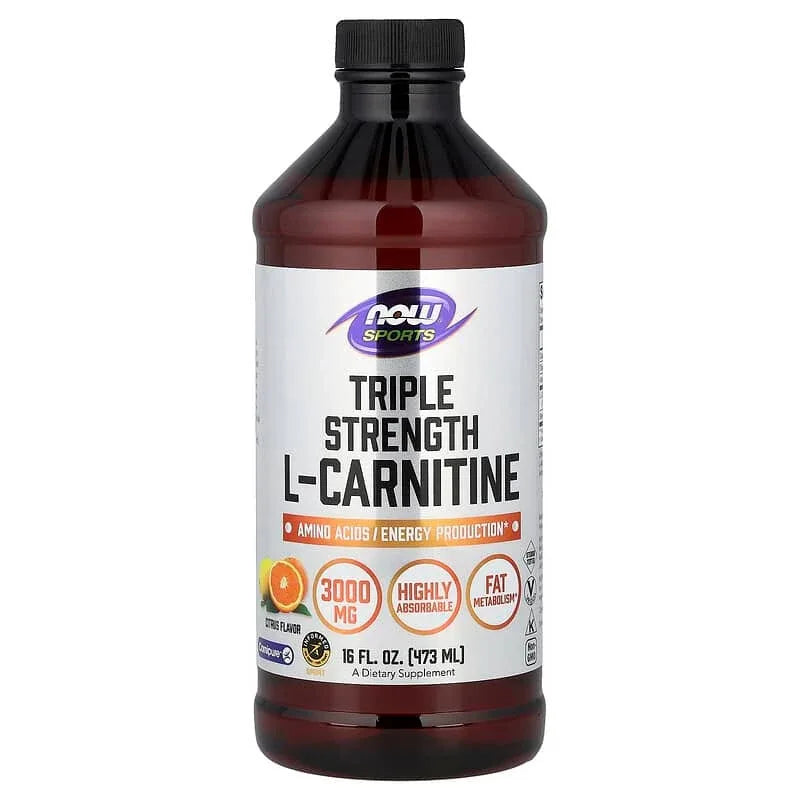 NOW Foods, Sports, L-Carnitine, Triple Strength, Citrus, 16 fl oz (473 ml)
