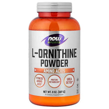 L-Ornithine powder supplement bottle with gray cap; front label is visible
