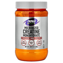 NOW Sports micronized creatine monohydrate tub, net wt 500 g, front label