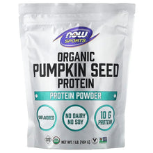 Organic pumpkin seed protein powder pouch, unflavored, white resealable bag, 1 lb