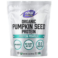 NOW Foods, Sports, Organic Pumpkin Seed Protein Powder, Unflavored, 1 lb (454 g)