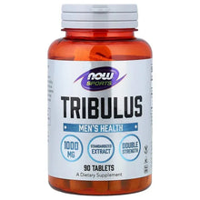 Tribulus tablets supplement bottle with white label, 90 tablets and 1000 mg shown