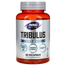 NOW Sports Tribulus supplement bottle, 100 veg capsules
