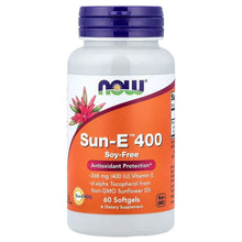 Vitamin E softgels bottle, Sun-E 400 soy-free 268 mg, 60 count