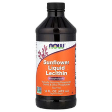Sunflower liquid lecithin bottle with black cap and orange label (16 fl oz)