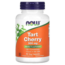 NOW Tart Cherry 500 mg veg capsule supplement bottle, 90 count